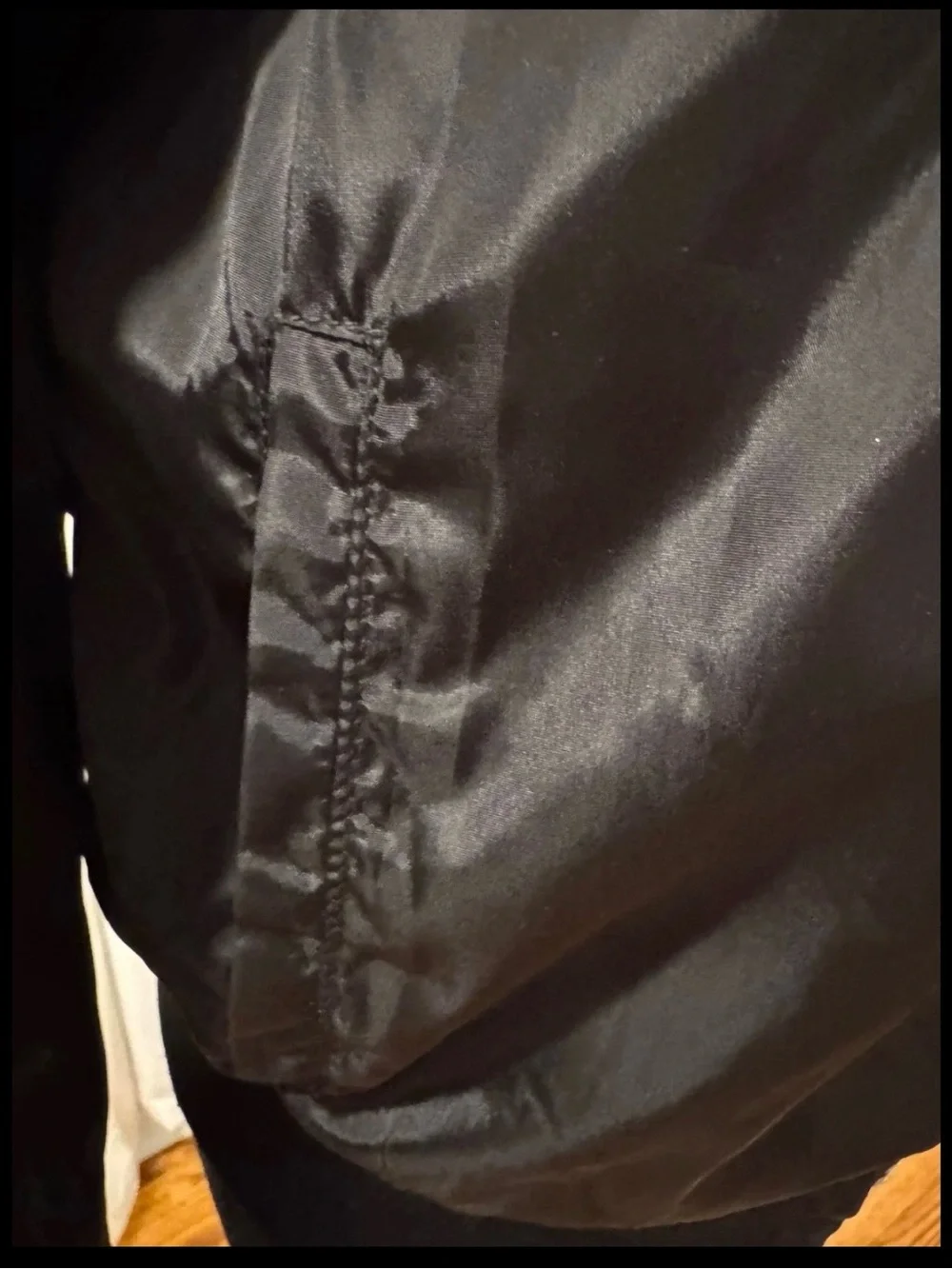 Ci Sono Black Bomber Jacket with Lace-Up Sleeve Detail
